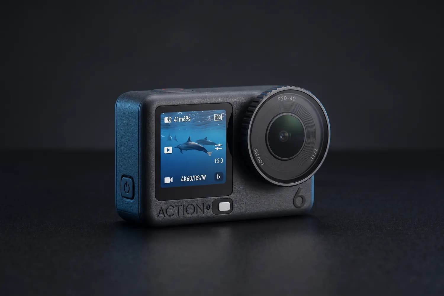 DJI Osmo Action 6 on a dark surface