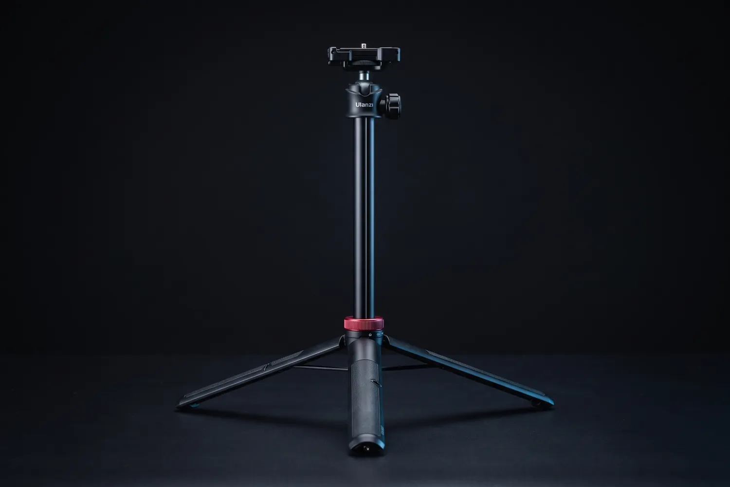 Ulanzi MT-44 tripod extended with its phone clamp