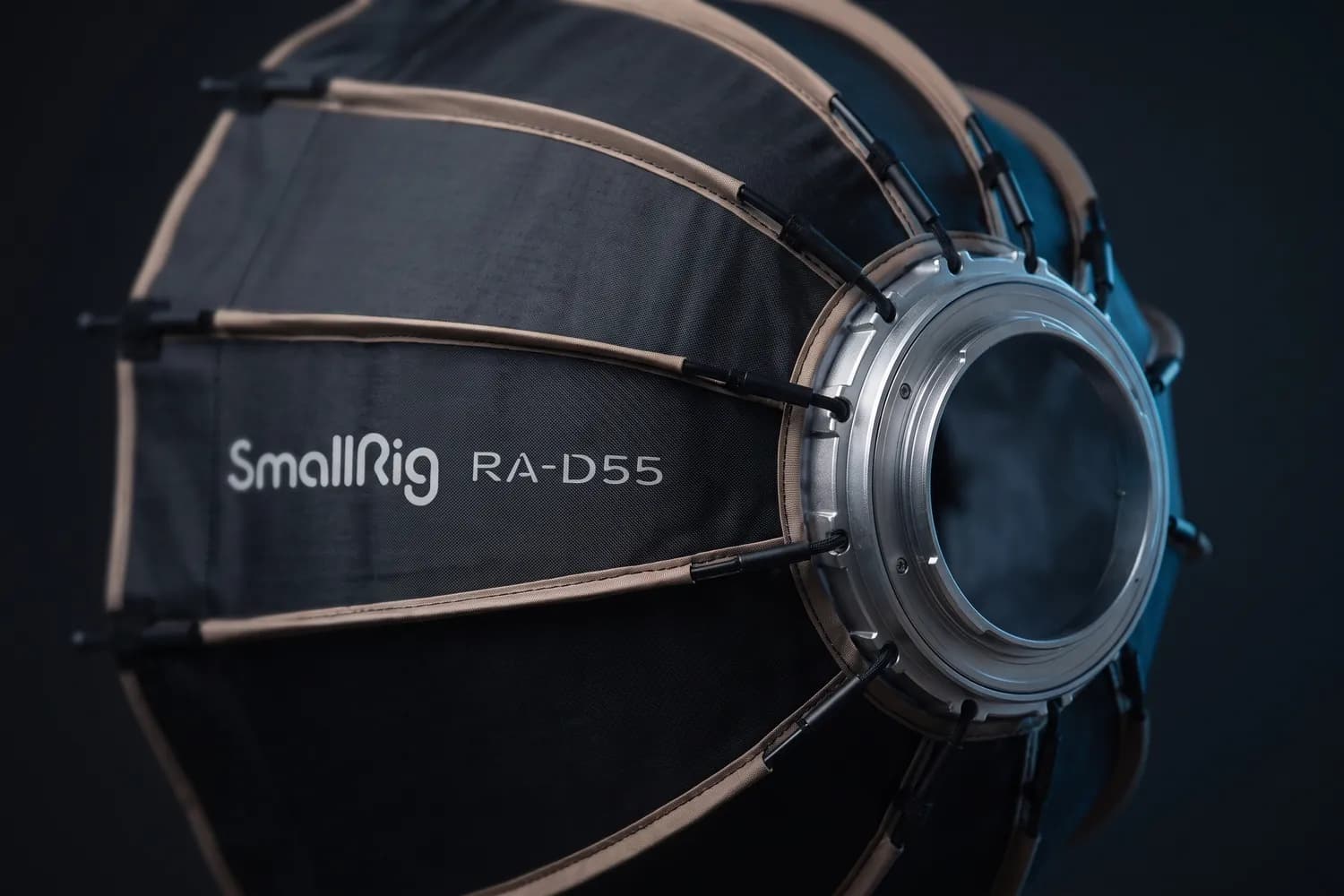 Close-up of the SmallRig RA-D55's ribs and Bowens mount
